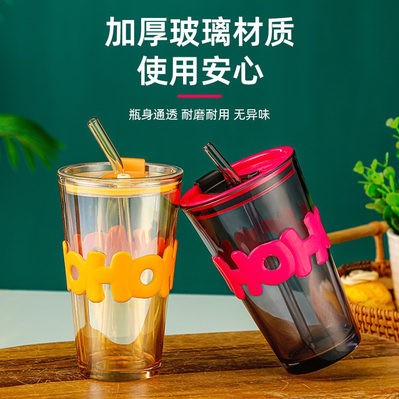 玻璃杯/保温杯/茶之恋泡茶杯/威士忌杯/高脚玻璃杯桔色细节图