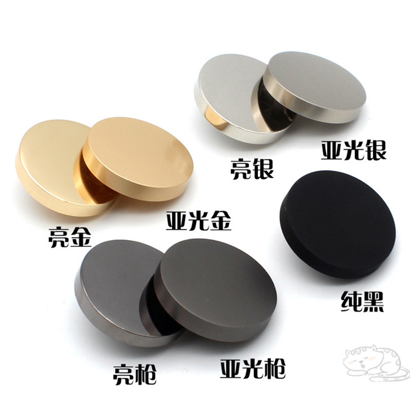 Metal Flat Buttons Trench Coat Nail Free Hand Stitched Button Sweater Cardigan Round Alloy High Button details Picture