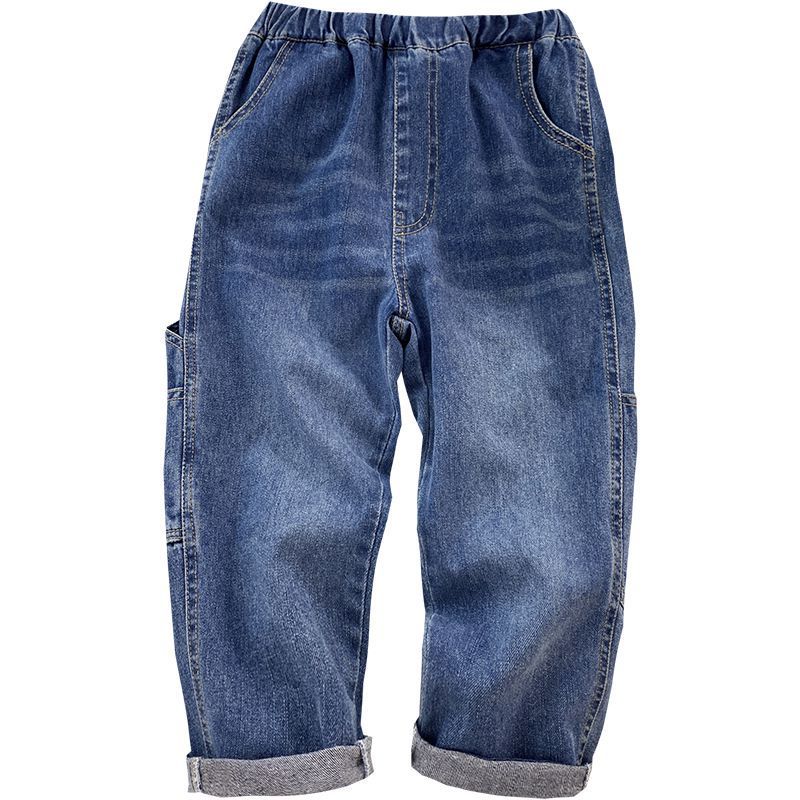 2022 New style Boys' spring and autumn jeans, children's stylish long pants, Zhongda Kids' Korean-style casual pants, dad pants Item Picture