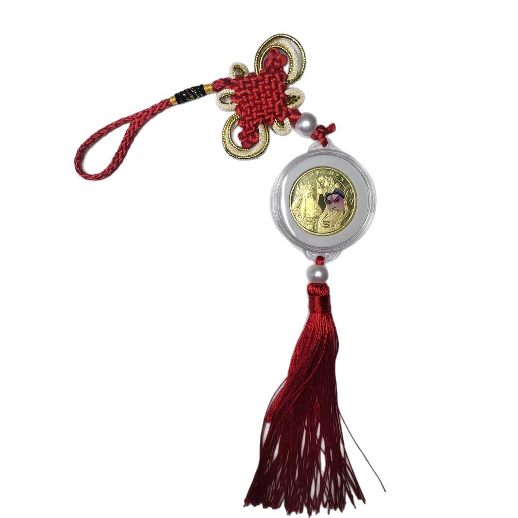 2019 New Style Chinese knot car pendant, Taishan Commemorative Coin Collection Box, Protective Box, Rat Year zodiac gift packaging Item Picture