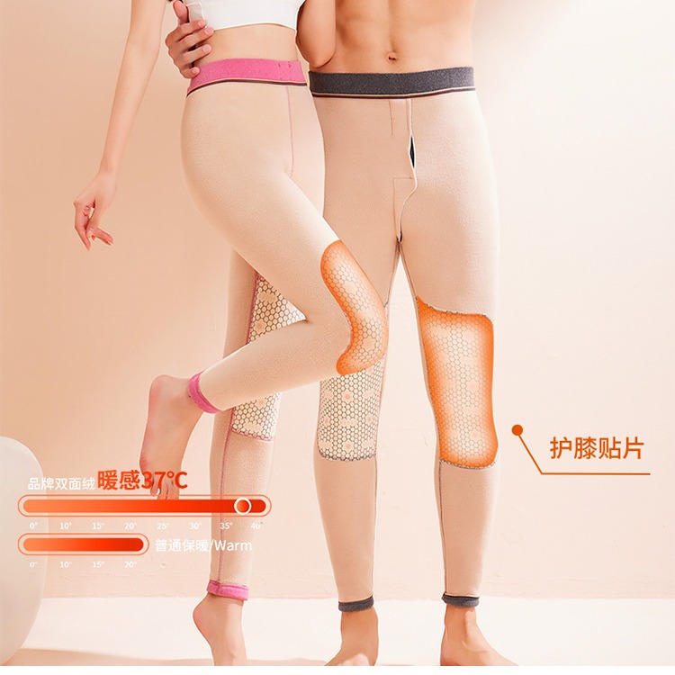 Graphene knee pads for women, thickened with fleece, high-waisted and large-sized camel hair pants, Northeast middle-aged and elderly thermal pants for inner wear Application Scenario