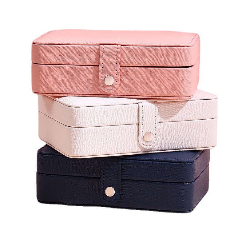 Spot New Leather Portable Jewelry Box Double-Layer Simple Earrings Earrings Ring Jewelry Box Storage Box Wholesale Only For Foreign Trade Export Sales Only For Foreign Trade Export Sales Only For Foreign Trade Export Sales Only For Foreign Trade Export Sales Only For Foreign Trade Application Scenario