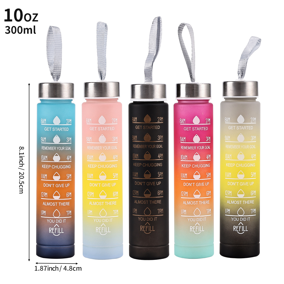Gradient water bottle Amazon cross-scope e-commerce gradient outdoor matte 300ml sports water cup details Picture
