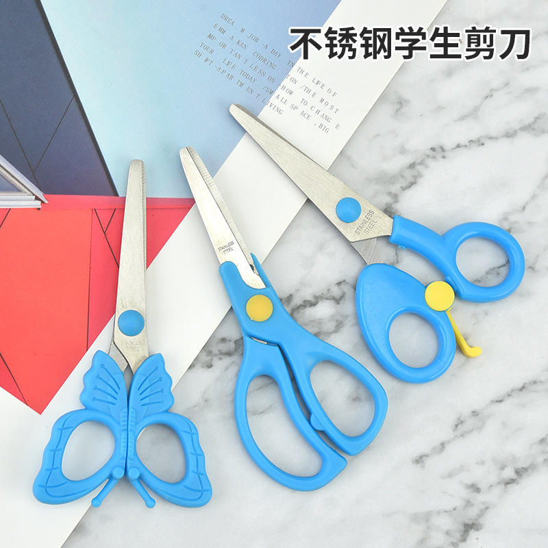 Factory wholesale stainless steel children's scissors, office and household scissors, creative student stationery scissors, mini scissors details Picture