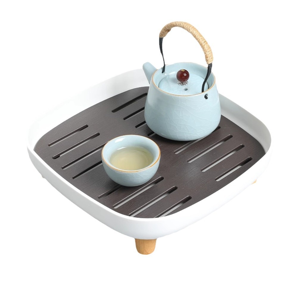Japanese-style tea tray, home light luxury modern small water storage tea table, Gongfu tea set, simple dry brewing table, draining tray Item Picture