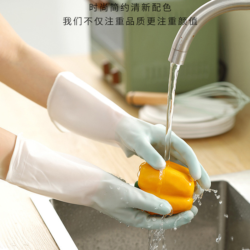 家务手套厨房洗碗手套女加厚防水耐用洗衣橡胶手套清洁耐磨不易破详情图4