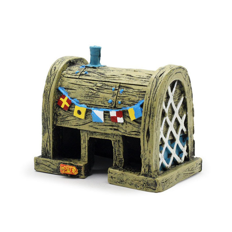 Fish tank landscape cartoon pineapple house resin aquarium decoration fish shrimp escape decoration pineapple house Specification drawing