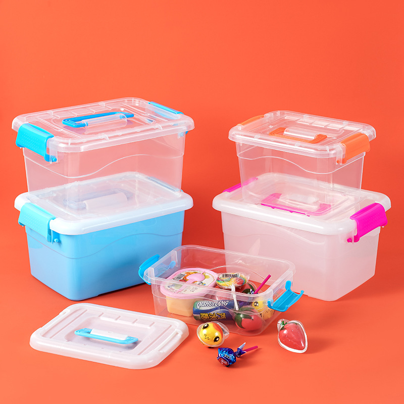 Storage Box Portable Children's Toy Box Laundry Coagulant Storage Box Clothes Snacks Organizer Pp Transparent Storage Box Specification drawing