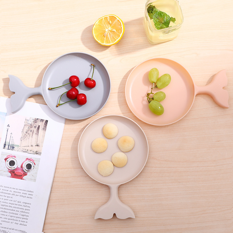 Creative fruit bowl cartoon fish shape snack snacks small plate leisure with handle dry fruit bowl wholesale