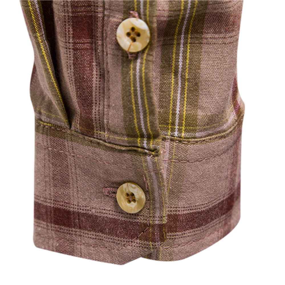 2022 Foreign Trade Light Business Autumn New Men's size pocket Professional shirt, fashionable checked long-sleeved shirt for men Item Picture