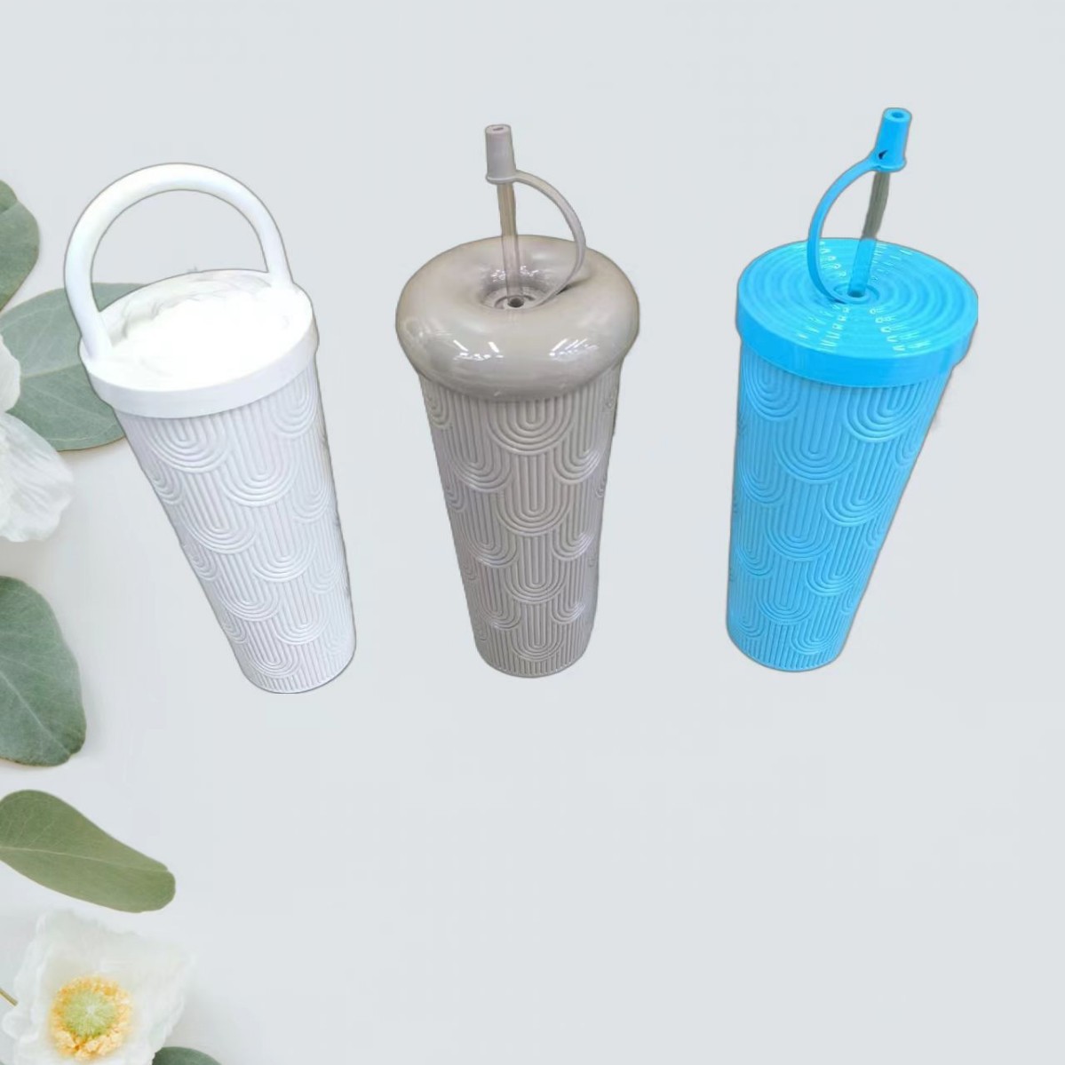 New minimalist straw cup, mouth cup, vacuum straw cup, plastic cup, can hold bubble milk tea straw cup Item Picture