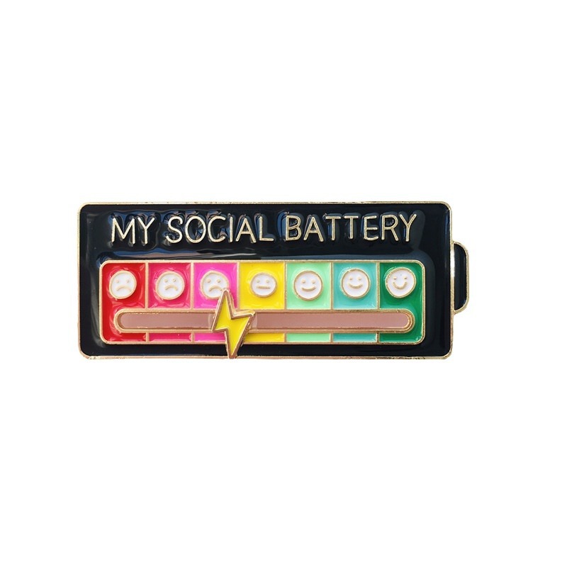 Euro-american Mood Change Brooch Personality Sliding social power expression Metal badge Women's Accessories accessories pin Item Picture
