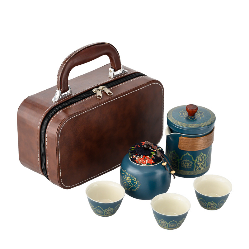 Wholesale of portable kung Fu tea sets for travel, Japanese-style outdoor quick guest cups, and business gifts for festivals Item Picture