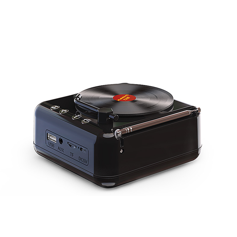 New H3 retro Bluetooth mini speaker, computer mini creative gift, record player, radio card insert, small speaker Item Picture