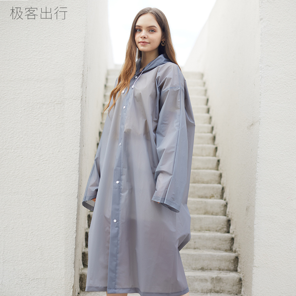 Impermeable poncho eva categoría turismo impermeable adulto impermeable no desechable una pieza ecológico transparente impermeable al aire libre batch Specification image