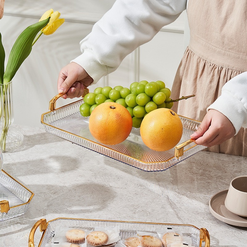 Phnom Penh transparent fruit plate, plastic PET tabletop, hand-held large plate, hotel reception coffee table, fruit basket manufacturer wholesale Application Scenario