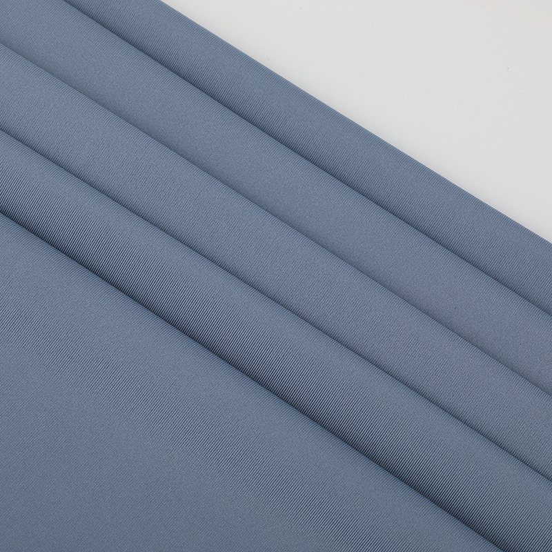 涤氨冰丝防晒面料 220g单面高弹运动速干面料 精梳纬编防晒面料白底实物图