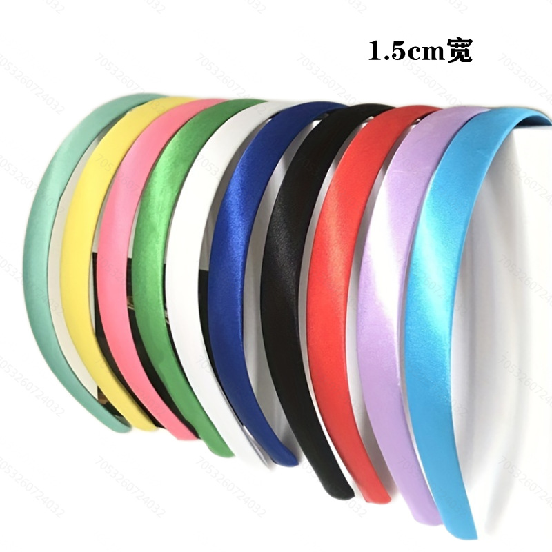1.5Cm Fashion Candy Color Bag Cloth Plastic Headband Headband Color Ding Set Cloth Headband Diy Manual Accessories Wholesale