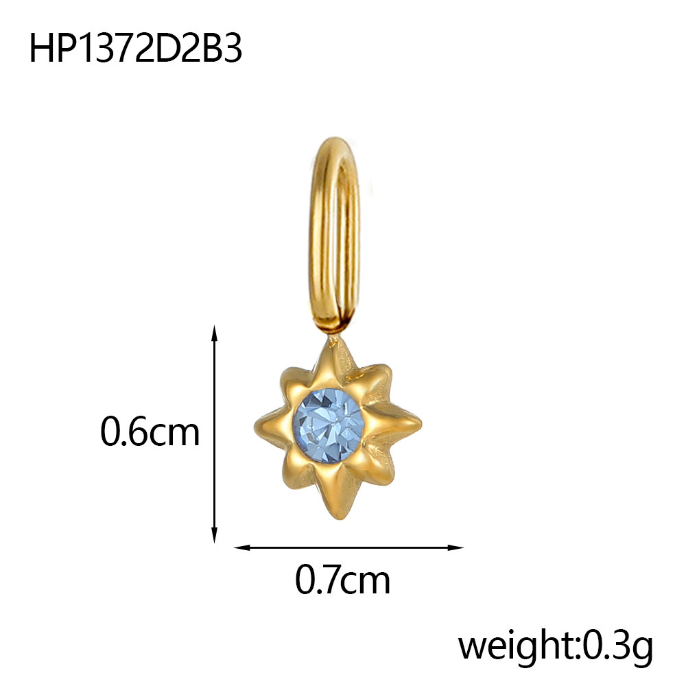 European and American cross-border exquisite titanium steel style micro-inlaid octagonal star diy pendant accessories, earrings, necklaces, jewelry accessories, pendants pic 11