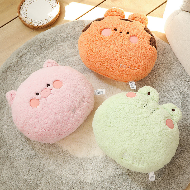 Simple Cute Animal Head Pillow Cotton Wool Cartoon Doll Office Lunch Break Pillow Sofa Chair Cushion Specification drawing