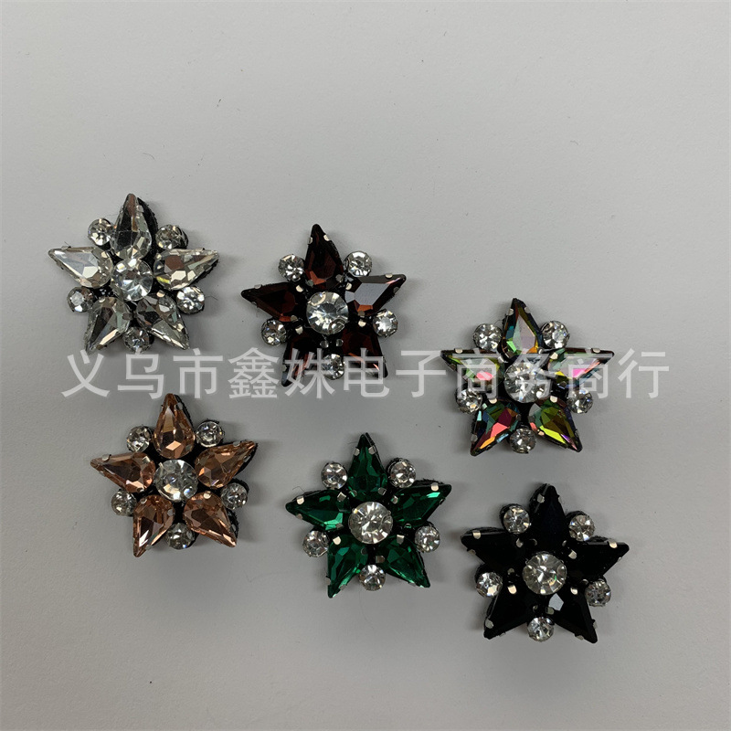New star fabric applique rhinestone patch beaded clothing and accessory applique decoration