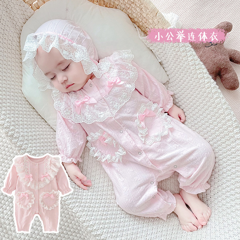 一件代发2021秋季新款纯棉婴童长袖连体衣女宝宝爬爬服批发
