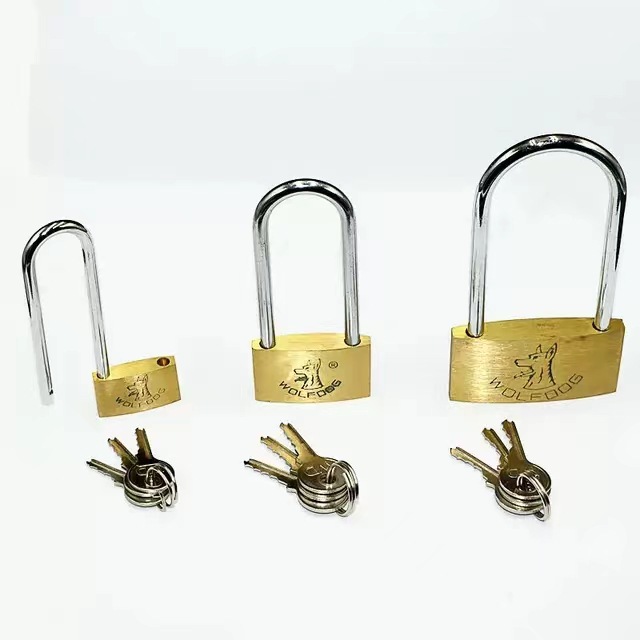Wolf Dog brand interlocking copper padlock, cabinet lock head, small padlock, small copper padlock, luggage case lock, open padlock, free shipping Specification image