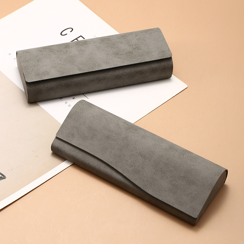 批发羊巴纹吉普手工眼镜盒 皮质复古抗压光学老花镜收纳盒 可印字