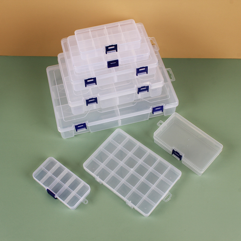 透明塑料24格首饰收纳盒电子元器件配件盒分类格子饰品盒小零件盒