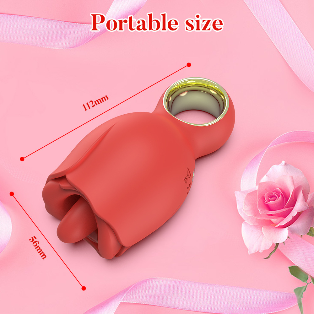 New rose tongue lick vibrator masturbator silent flirting adult female sex toy full figure
