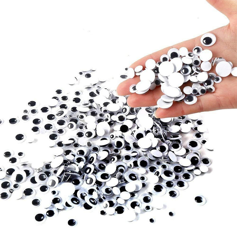 Self-adhesive black and white activity eye mixed set children's handmade diy material toy accessories animal eye ball stickers details Picture