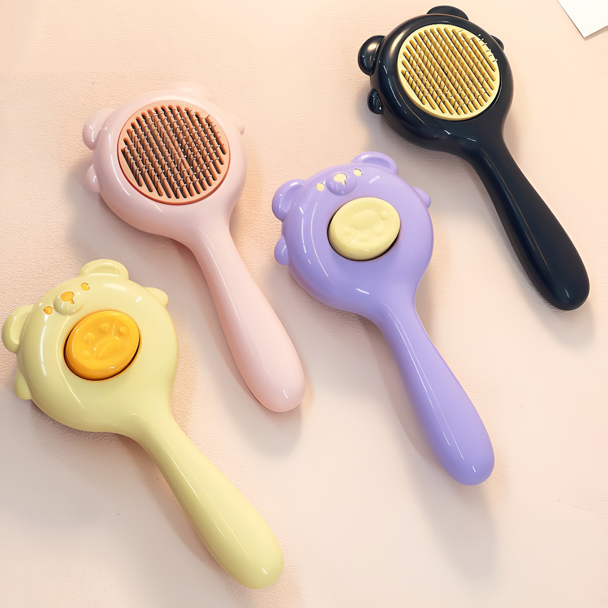 Cute little bear cat anti-shedding comb, special needle comb for dog hair, pet hair cleaning brush Application Scenario
