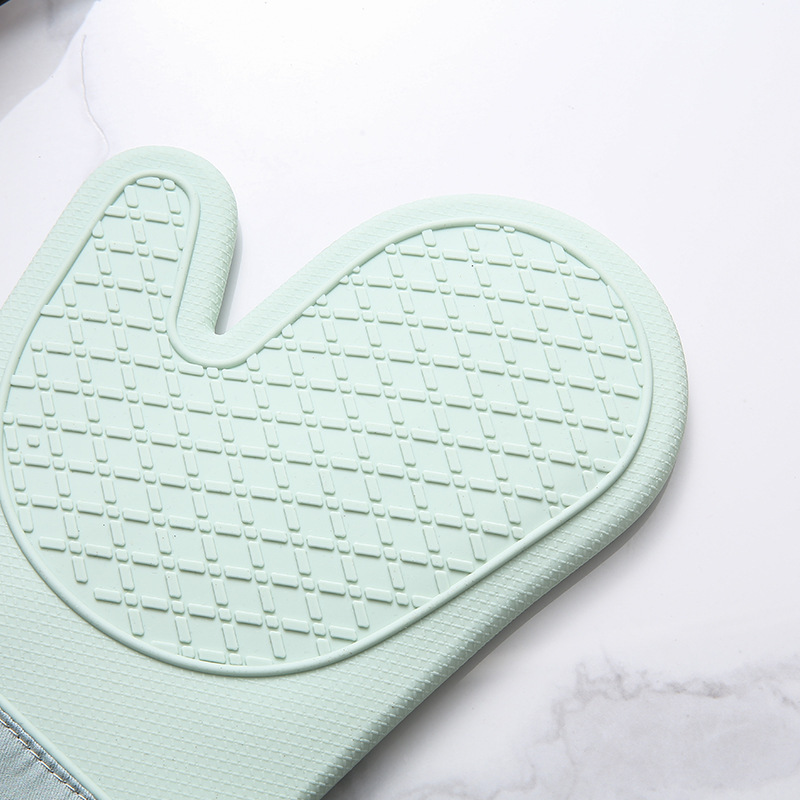 【LOVELY HOME】【 Hold Jia 】 Heat proof glove Heat insulation thickened silicone kitchen oven baking high temperature, non-slip and heat microwave oven baking details Picture