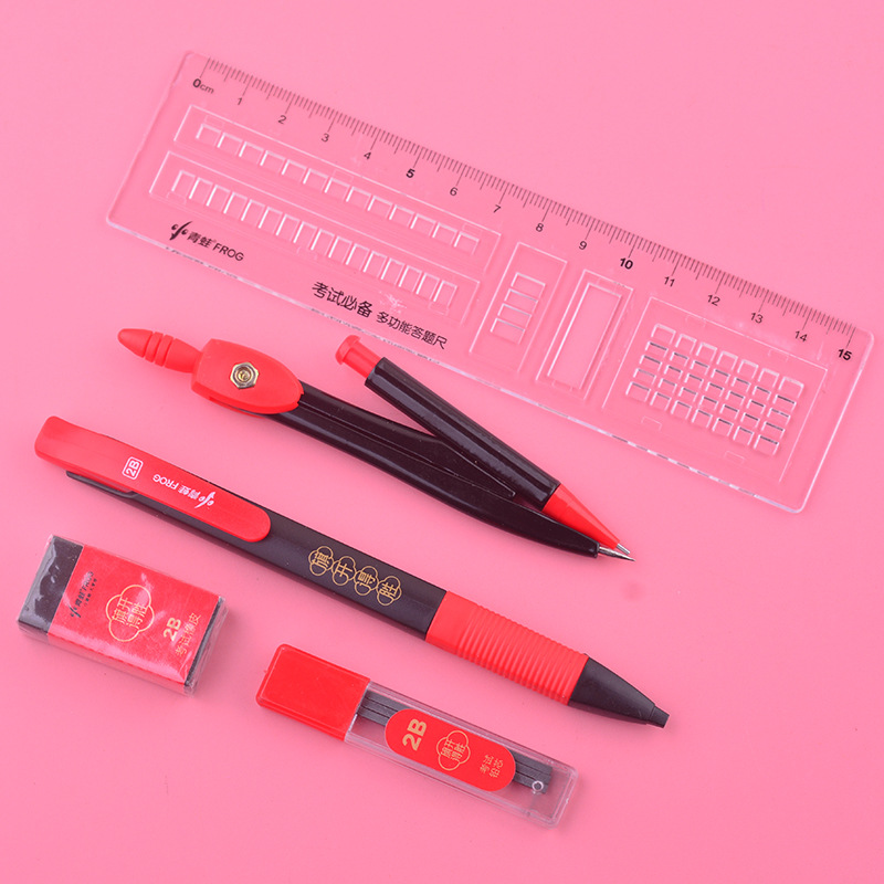 小青蛙卡笔考试专用2b笔铅笔高考中考用品文具套装自动铅笔答题卡详情图2