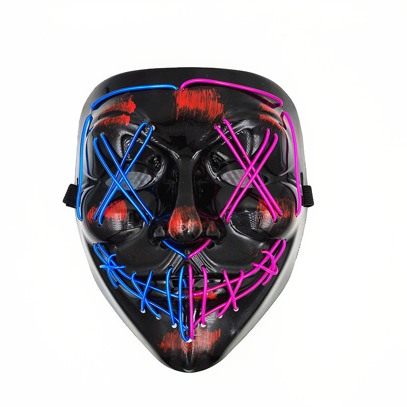 In stock: Halloween glowing masks, flashing blood horror horror LED face masks, Party masks, cold light masks Item Picture