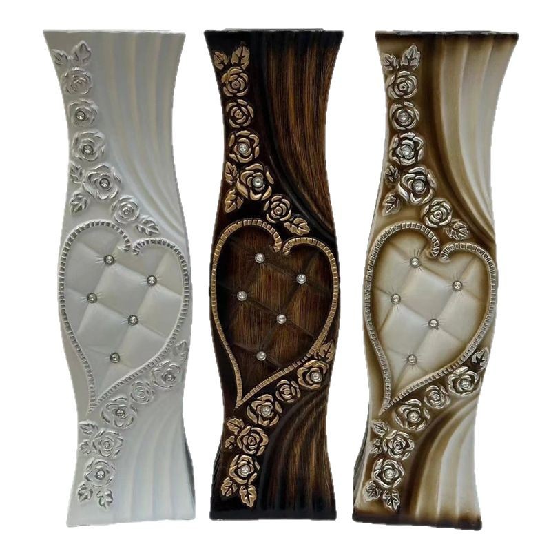 Wholesale circular classical European ceramic magnesite resin home interior 60cm high-quality decorative floor-standing large vases Item Picture