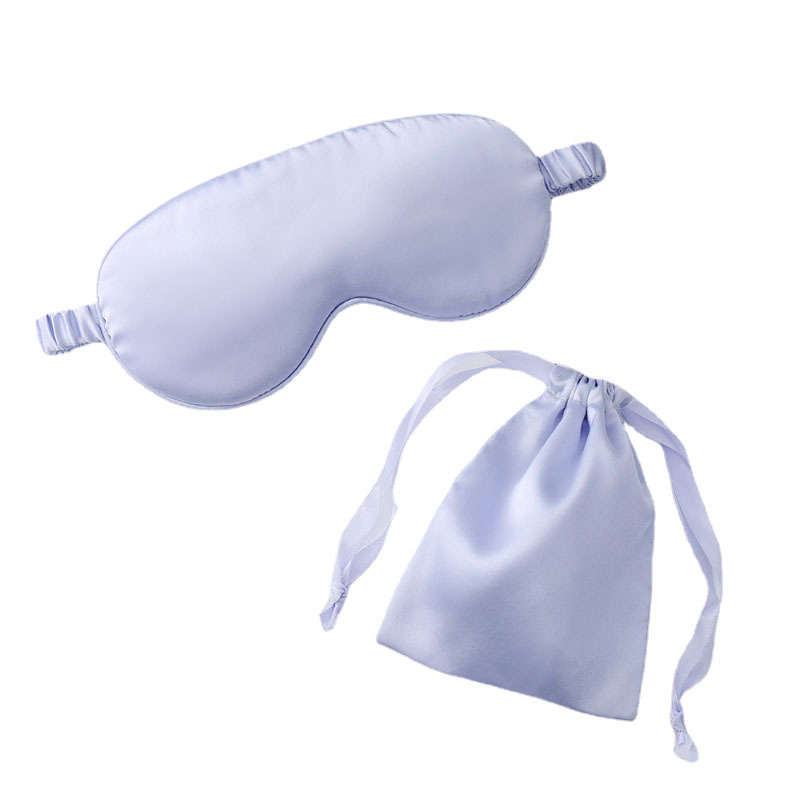 Silk Eye Mask Drawstring Pocket Two-Piece Outdoor Travel Portable Storage Bag Dark Sleep Eye Mask Item Picture