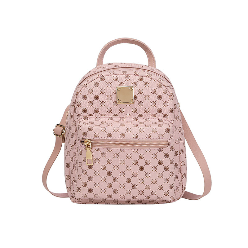 Cross-border women's front pocket printed small backpack 2025 Autumn/Winter Korean version New personalized daily loose change small bag