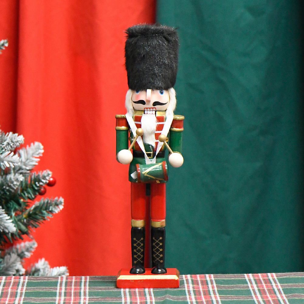 New 30CM red and blue cap King Christmas King Nutcracker decorative piece in stock Specification image