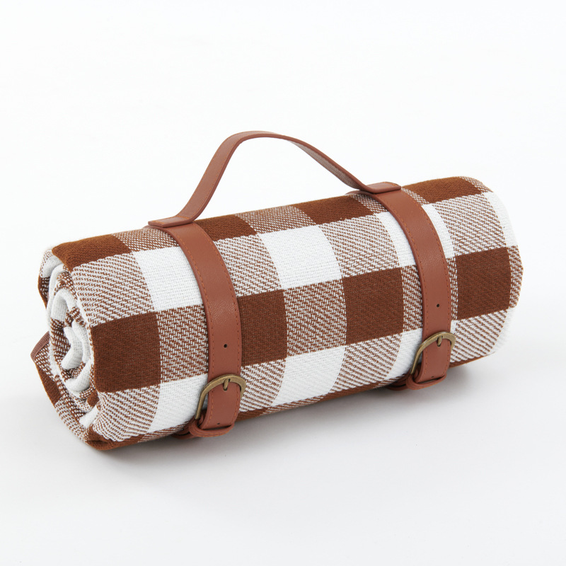 Off-the-shelf thickened leather strap picnic mat Outdoor picnic camping waterproof mat picnic cloth camping beach mat Specification drawing