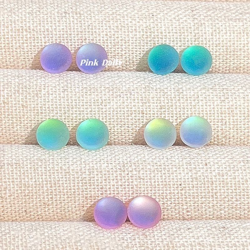 Pink Daily Matte Aurora Ear Stud Women Titanium Steel Cochlear Stud Screw Twist Stud Spice Girls Niche Earrings details Picture