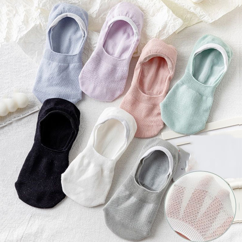 Summer thin boat socks for women, summer shallow mesh boat socks for women, silicone anti-slip and non-dropping, and low-top socks wholesale Specification image