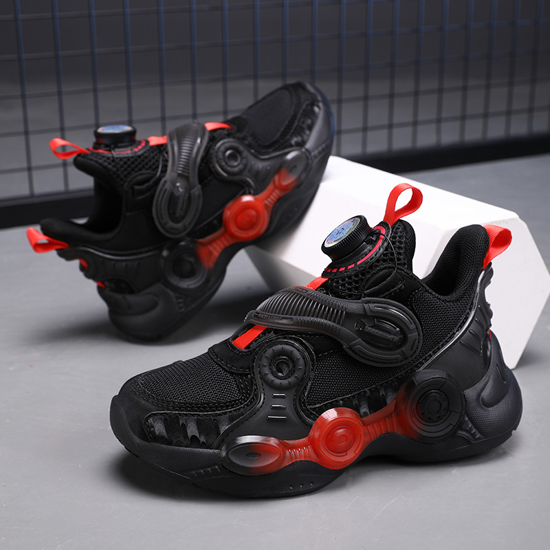 Children's Rotating Button Shoes Super Cool Special-Shaped Boy's Basketball Shoes Non-Slip Autumn And Winter Warm Children's Shoes Cutta Children's Sports Shoes details Picture