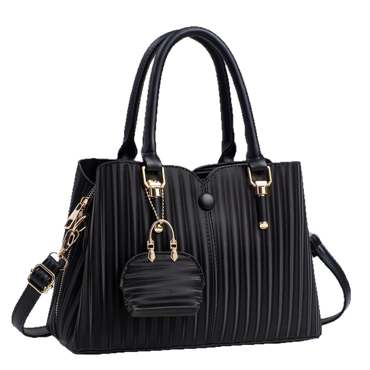 新款时尚女士手提气质通勤纯色单肩包简约流行大容 量斜挎包详情图5