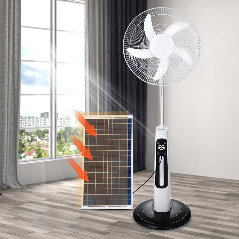 Foreign Trade New Brushless Motor 16 Inch Charging Large Capacity Battery Long Life Solar Floor Electric Fan