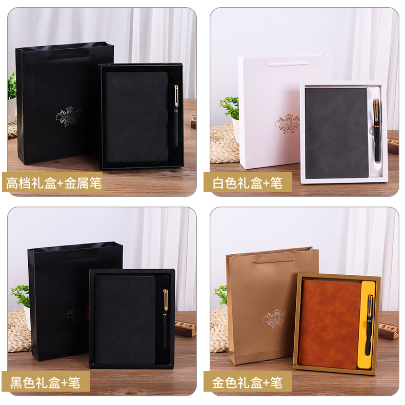 Sheepskin notebook in stock, a5b5 skin-like business note-taking framed notebook, office soft copy gift box set, hand-held notebook Specification image