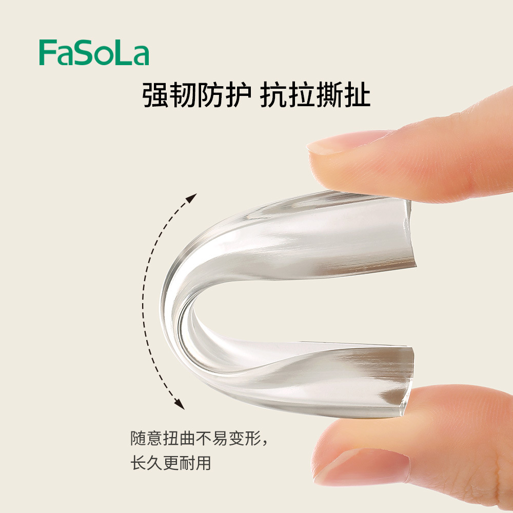 FaSoLa household transparent PVC corner anti-collision strips, table and chair corner anti-collision bags, 4-piece border anti-collision strips Item Picture