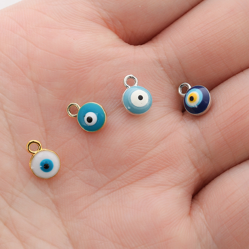 Cross-border colorful Turkish Devil's Eye gold-rimmed eye pendant accessory DIY accessory Item Picture