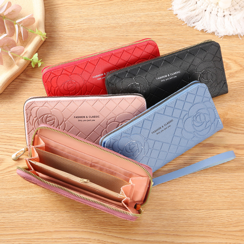Crossover 2021 nuevo estilo billetera mujer larga mano cremallera flecos patrón clip de dinero cartera de cuero de gran capacidad bolso de teléfono Application Scenario