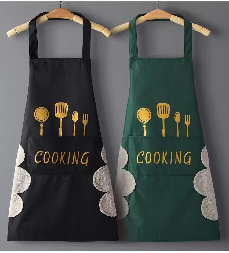 Kitchen Cooking Home Work Pvc Korean Version Waist New Waterproof Oil South Korea Can Wipe Hand Apron Wholesale Specification drawing